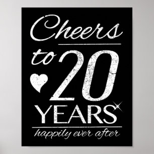 Affiche Salutations à 20 ans mariés Couples 20e Mariage An