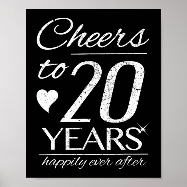 Affiche Salutations à 20 ans mariés Couples 20e Mariage An (Devant)