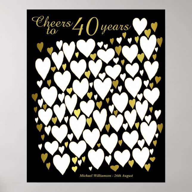 Affiche Salutations à 40 ans - 40e anniversaire (Devant)