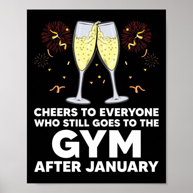 Affiche Salutations À Gym Goers Après Janvier Joyeux Nouve (Devant)