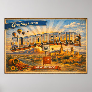 Affiche Salutations d'Albuquerque Carte postale ancienne