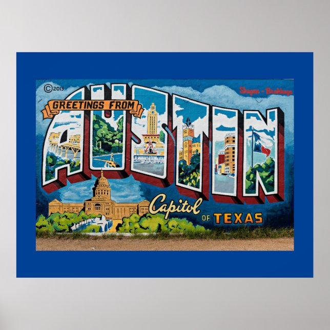 Affiche Salutations d'Austin, Texas (Devant)