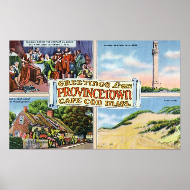 Affiche Salutations de avec des scènes Pittoresques (Devant)