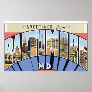 Affiche Salutations de DM de Baltimore., cru