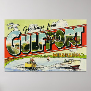 Affiche Salutations de Gulfport Mississippi