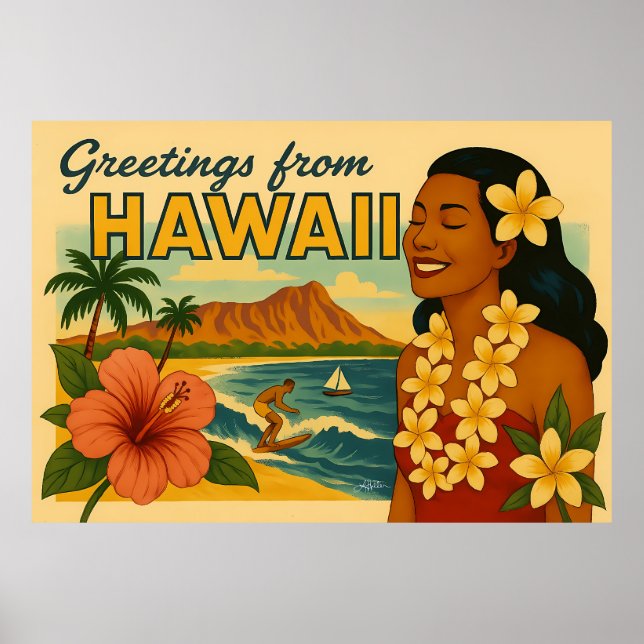 Affiche Salutations de la mi-siècle de l'art touristique h (Devant)