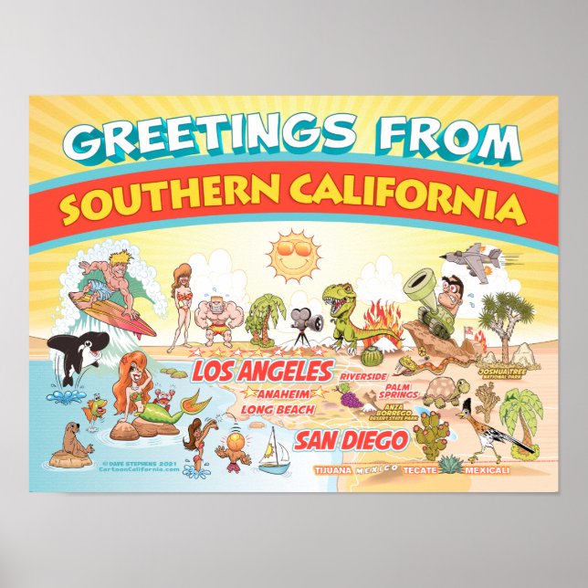 Affiche Salutations de l'affiche de la Californie du Sud (Devant)