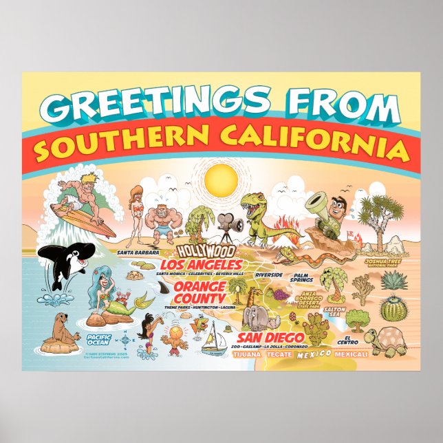 Affiche Salutations de l'affiche de la Californie du Sud (Devant)