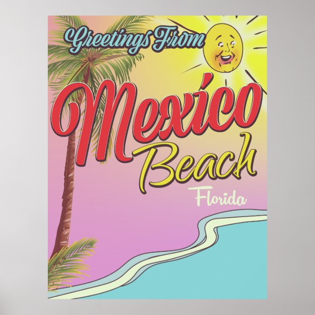 Affiche Salutations De Mexico Beach Florida (Devant)