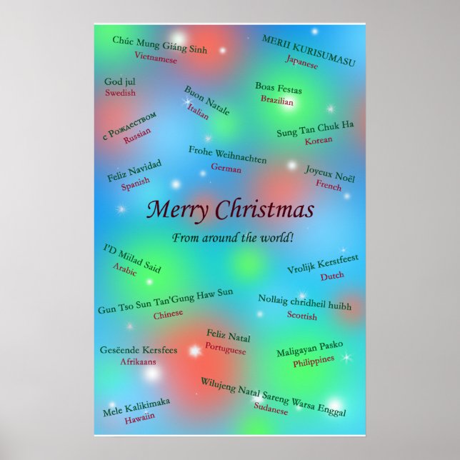 Affiche Salutations de Noël à travers le monde (Devant)