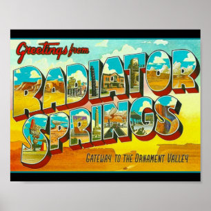 Affiche Salutations de Radiator Springs Arizona