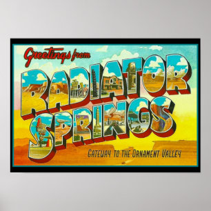 Affiche Salutations de Radiator Springs Arizona