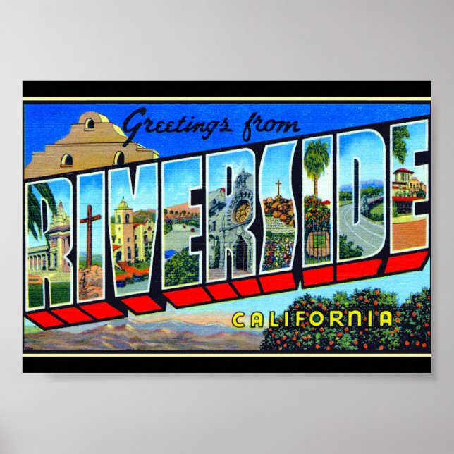 Affiche Salutations de Riverside California (Devant)