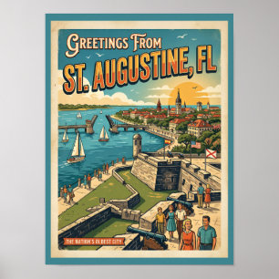Affiche Salutations de St Augustine Rétro