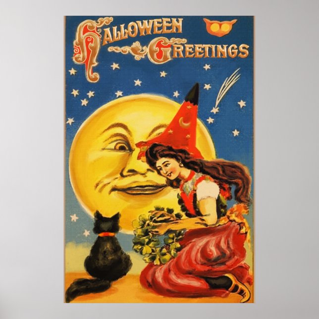 Affiche Salutations d'Halloween vintage (Devant)
