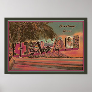 Affiche Salutations d'Hawaii