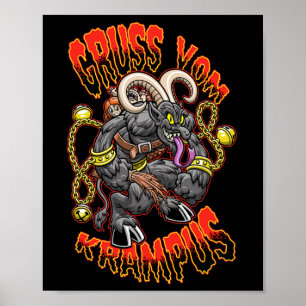 Affiche Salutations Du Festival de Noël Gruss Vom Krampus