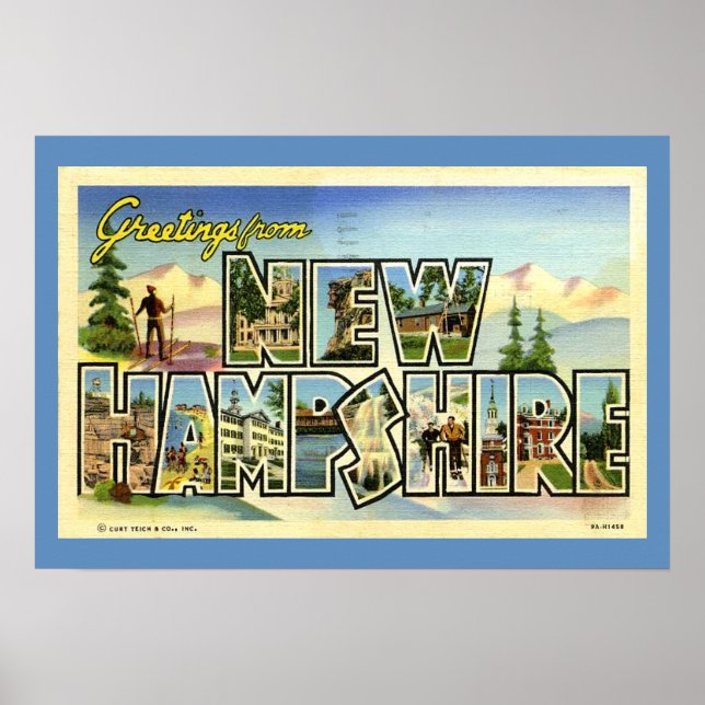 Affiche Salutations Du New Hampshire (Devant)