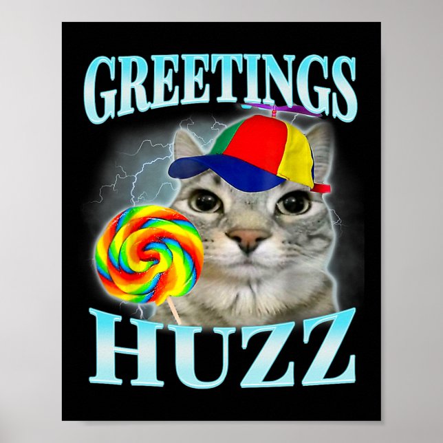 Affiche Salutations Huzz Mème drôle de l'argot de la Gen Z (Devant)