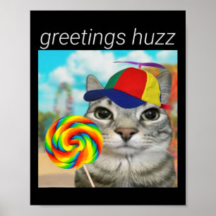 Affiche Salutations Huzz Mème drôle de l'argot de la Gen Z