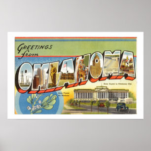 Affiche Salutations vintages Colorées De L'Affiche Oklahom