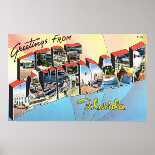 Affiche Salutations vintages de Fort Lauderdale Florida Po