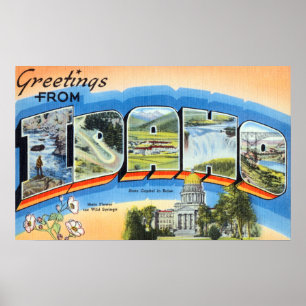 Affiche Salutations vintages De Idaho Travel