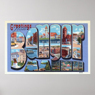 Affiche Salutations Vintages pour les voyages de Bangor da
