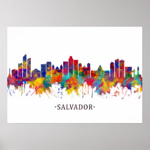 Affiche Salvador Brazil Skyline