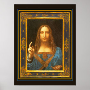 Affiche Salvator Mundi c 1500 Leonardo da Vinci Art