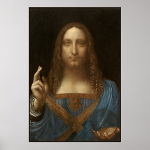 Affiche Salvator Mundi v. 1500 Léonard de Vinci Beaux-Arts