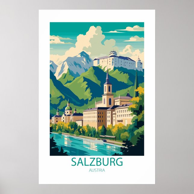 Affiche Salzbourg Autriche célèbres lieux de voyage (Devant)