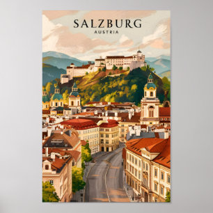 Affiche Salzbourg Autriche Lieu de voyage célèbre