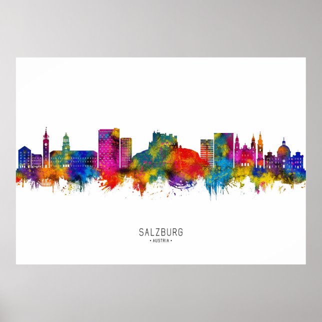Affiche Salzbourg Autriche Skyline (Devant)