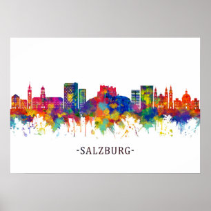 Affiche Salzbourg Autriche Skyline