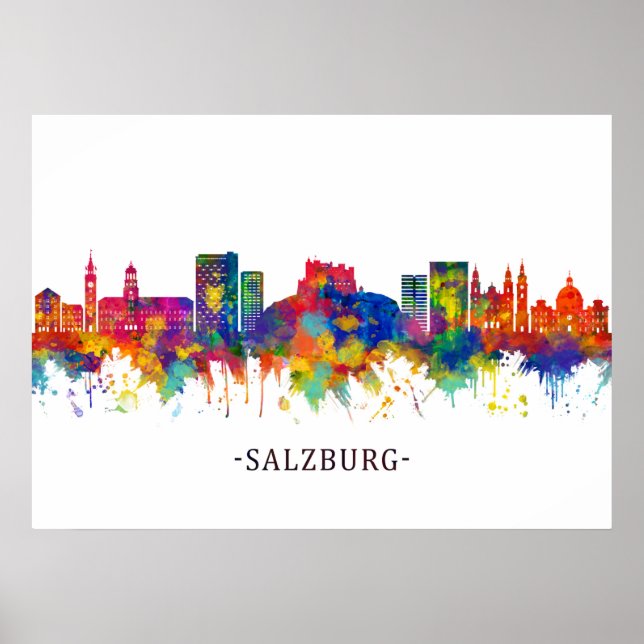Affiche Salzbourg Autriche Skyline (Devant)