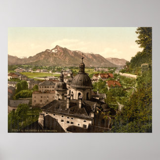 Affiche Salzbourg et Untersberg, Autriche