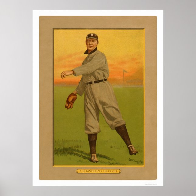 Affiche Sam Crawford Tigers Baseball 1911 (Devant)