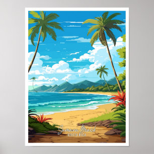 Affiche Samara Beach Costa Rica Vintage voyage