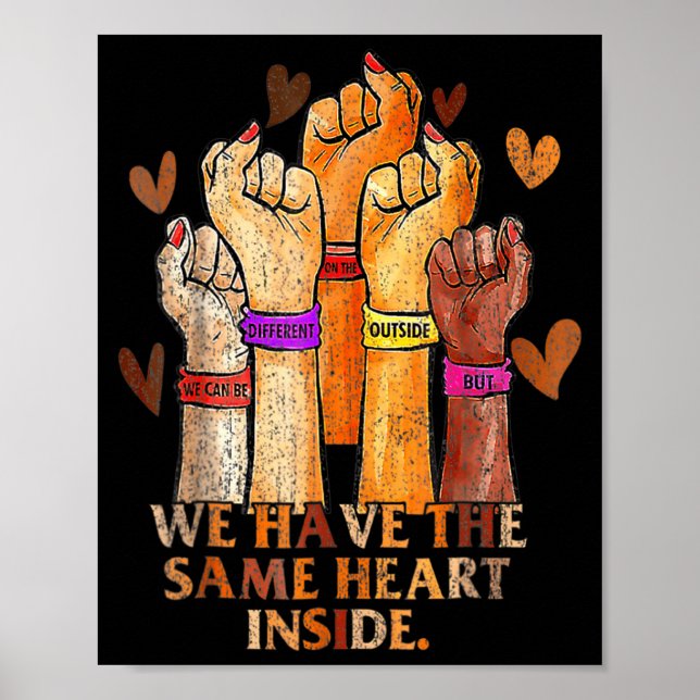 Affiche Same Heart Black History Month Blm Melanin Pride W (Devant)
