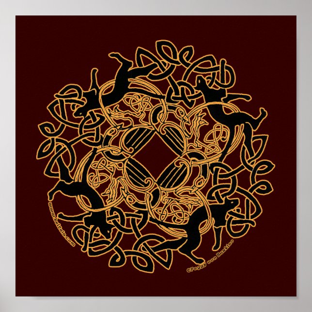 Affiche Samhain Cats Celtic Art Prints (Devant)