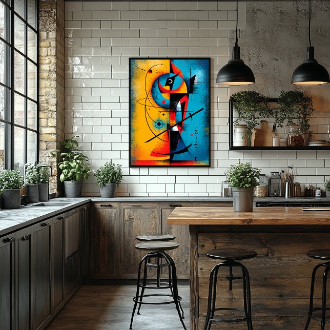 Affiche Samouraï Cosmique – Murale Géométrique Abstraite M (Créateur téléchargé)