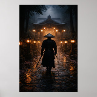 Affiche Samouraï japonais - Thème sombre