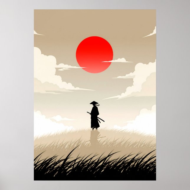 Affiche Samouraï Minimaliste (Devant)