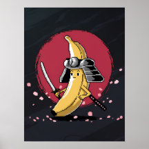 Samouraï Pixel et œuvre d'art de banane