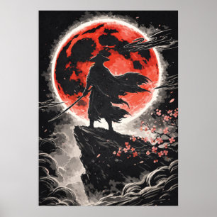 Affiche Samouraï Ronin dans la Lune Rouge - Art d'animé ja
