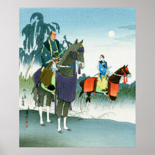 Affiche Samouraï sur des chevaux Hasegawa Sadanobu III ann