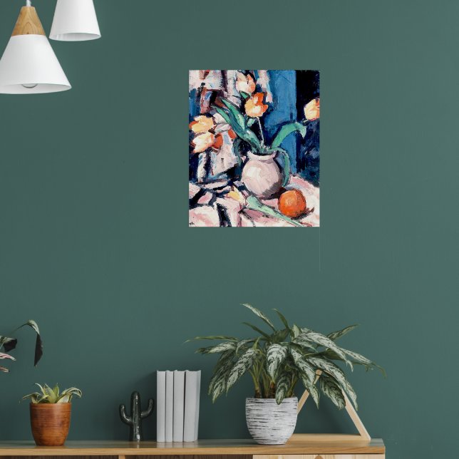 Affiche Samuel Peploe, Tulipes dans un pot brun, (Salon 1)