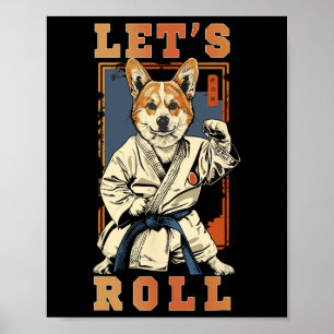 Affiche Samurai Corgi Dans Jiu Jitsu Gi Bjj Life Brésil K