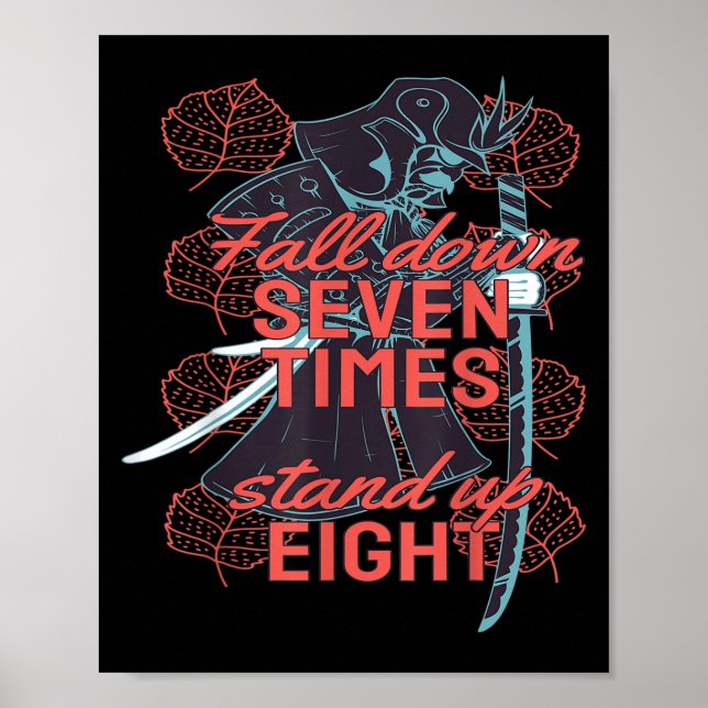 Affiche Samurai Fall Down 7 Times Get Up 8 Men Women Motiv (Devant)